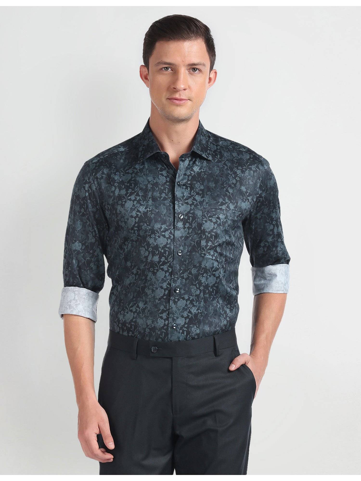 Buy Arrow Floral Print Cotton Formal Shirt Online