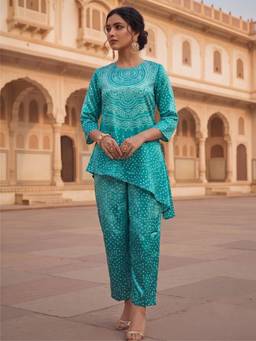 Autumnlane - Women Turquoise Avira Spring Premium Co-Ord Set