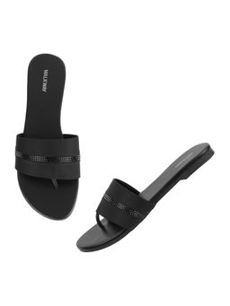 Walkway - Black Synthetic Embellished Flats