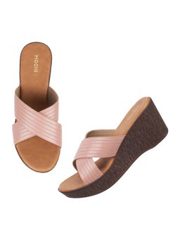 Mochi - Womens Pink Platform HeelsMochi Pink Synthetic Solid Wedges