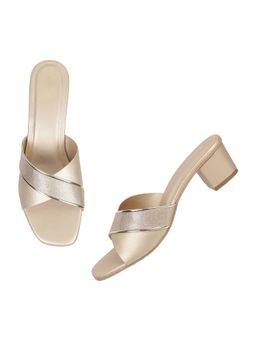 Mochi - Gold Synthetic Textured Heels