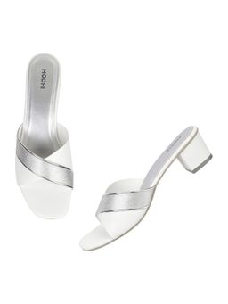 Mochi - White Synthetic Textured Heels