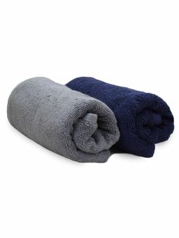 Heelium - Bamboo Hand Towel Soft Absorbent And Odour Free 2 Pcs Blue Grey