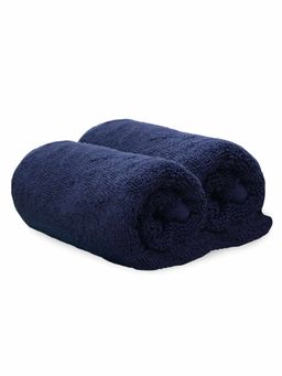Heelium - Bamboo Hand Towel Soft Absorbent And Odour Free 2 Pcs Blue