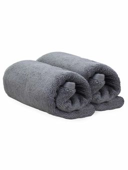 Heelium - Bamboo Hand Towel Soft Absorbent And Odour Free 2 Pcs Grey