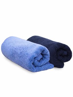 Heelium - Bamboo Hand Towel Soft Absorbent And Odour Free 2 Pcs Iris Blue