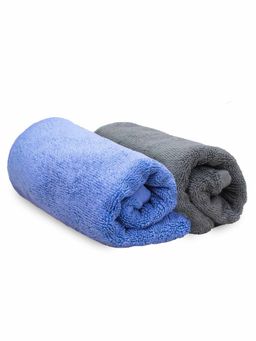 Heelium - Bamboo Hand Towel Soft Absorbent And Odour Free 2 Pcs Iris Grey