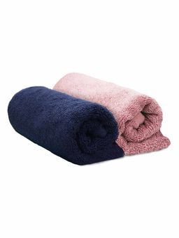 Heelium - Bamboo Hand Towel Soft Absorbent And Odour Free 2 Pcs Pink Blue