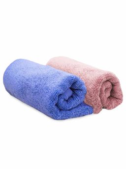 Heelium - Bamboo Hand Towel Soft Absorbent And Odour Free 2 Pcs Pink Blue