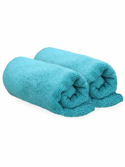 Heelium - Bamboo Hand Towel Soft Absorbent And Odour Free 2 Pcs Teal