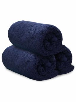 Heelium - Bamboo Hand Towel Soft Absorbent And Odour Free 3 Pcs Blue