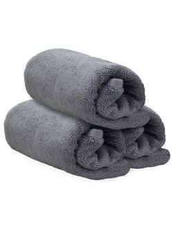 Heelium - Bamboo Hand Towel Soft Absorbent And Odour Free 3 Pcs Grey