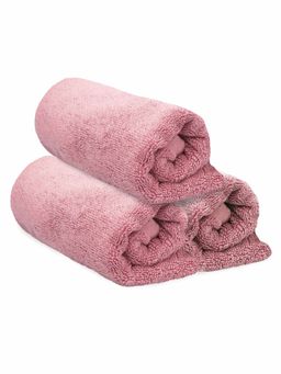 Heelium - Bamboo Hand Towel Soft Absorbent And Odour Free 3 Pcs Pink
