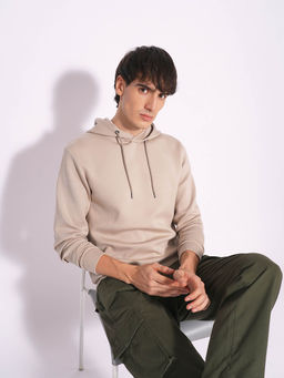 Selected - Beige Hooded Sweatshirt
