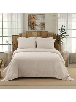 Boutique Living - Gardenia Augusta 300 Tc Beige Bedsheet with 2 Pillow Covers (King)