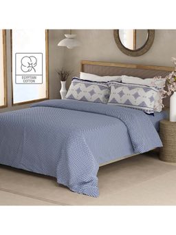 Boutique Living - Heritage Walk 200 Tc Blue Ethnic Bedsheet with 2 Pillow Covers (King)