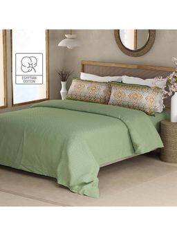Boutique Living - Heritage Walk 200 Tc Green Ethnic Bedsheet with 2 Pillow Covers (King)