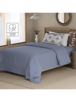 Boutique Living - Heritage Walk 200 Tc Blue Ethnic Bedsheet with 1 Pillow Cover (Single)