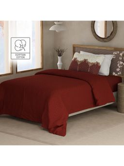 Boutique Living - Heritage Walk 200 Tc Maroon Ethnic Bedsheet with 1 Pillow Cover (Single)