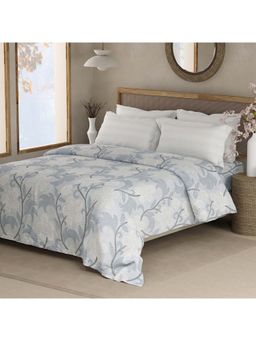 Boutique Living - Valatia Blue Floral 200 Tc Bedsheet with 2 Pillow Covers (Double)