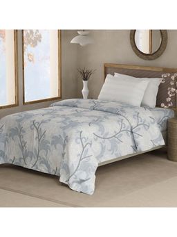 Boutique Living - Valatia 200 Tc Blue Floral Bedsheet with 1 Pillow Cover (Single)