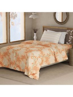 Boutique Living - Valatia 200 Tc Orange Floral Bedsheet with 1 Pillow Cover (Single)