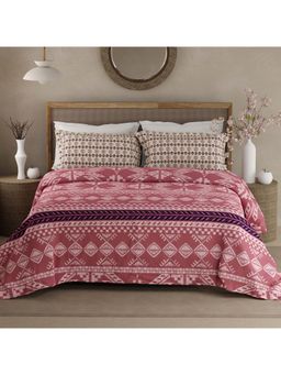 Boutique Living - Valatia Gypsy 200 Tc Pink Ethnic Bedsheet with 2 Pillow Covers (King)
