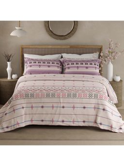 Boutique Living - Valatia Gypsy 200 Tc Purple Ethnic Bedsheet with 2 Pillow Covers (King)