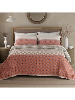 Boutique Living - Valatia Gypsy 200 Tc Rust Ethnic Bedsheet with 2 Pillow Covers (King)