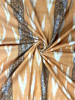 Palash - Orange Printed Unstitched Kurta Fabric