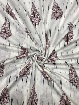 Palash - White Printed Unstitched Kurta Fabric