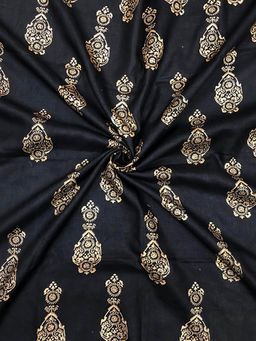 Palash - Black Printed Unstitched Kurta Fabric