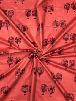 Palash - Coral Printed Unstitched Kurta Fabric