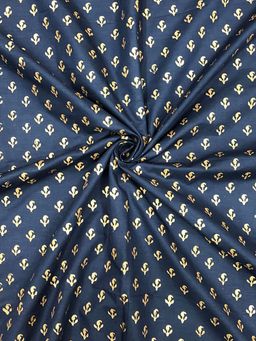 Palash - Navy Blue Printed Unstitched Kurta Fabric