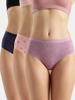 Jockey - D301 Women Disney Cotton Hipster-Valerian, Candlelight Peach And Navy (Pack of 3)