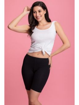 Clovia - Cotton Mid Waist Cycling Boyshort With Inner Elastic Black