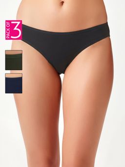 Clovia - Cotton Low Waist Bikini Panty Multi-Color (Pack of 3)