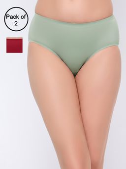 Clovia - Mid-Waist Seamless Bonded Hipster Panties Multi-Color (Pack of 2)