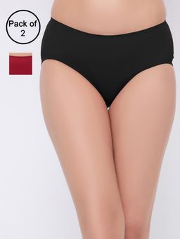 Clovia - Mid-Waist Seamless Bonded Hipster Panties Multi-Color (Pack of 2)