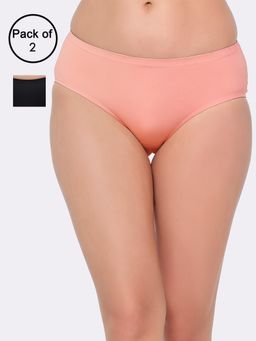 Clovia - Mid-Waist Seamless Bonded Hipster Panties Multi-Color (Pack of 2)