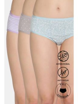 Zivame - Medium Rise Full Coverage Hipster Panty - Multi-Color (Pack of 3)