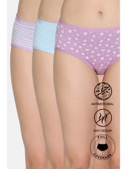 Zivame - Medium Rise Full Coverage Hipster Panty - Multi-Color (Pack of 3)