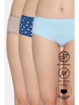 Zivame - Medium Rise Full Coverage Hipster Panty - Multi-Color (Pack of 3)