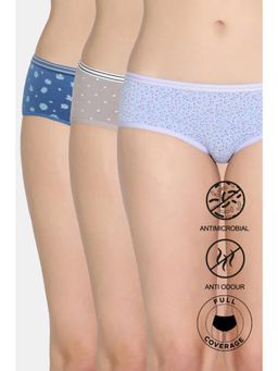 Zivame - Low Rise Full Coverage Hipster Panty - Multi-Color (Pack of 3)