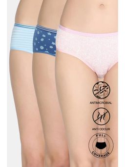 Zivame - Low Rise Full Coverage Hipster Panty - Multi-Color (Pack of 3)