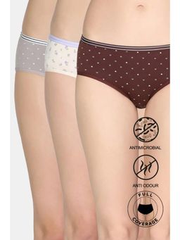 Zivame - Low Rise Full Coverage Hipster Panty - Multi-Color (Pack of 3)