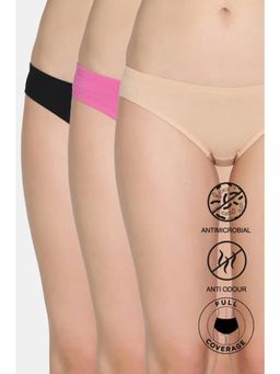 Zivame - Low Rise Full Coverage Bikini Panty - Multi-Color (Pack of 3)