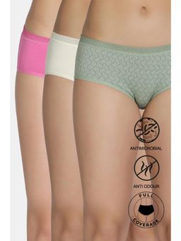 Zivame - Low Rise Full Coverage Hipster Panty - Multi-Color (Pack of 3)