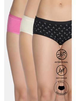 Zivame - Low Rise Full Coverage Hipster Panty - Multi-Color (Pack of 3)