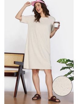 Zivame - 2 Mile Fashion Knit Cotton Loungewear Dress - Marshmallow